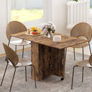 Tavolo da Pranzo Pieghevole a Ribalta 140x75x74 cm per 6 Persone con 2 Ripiani in Melamina Marrone Rustico      