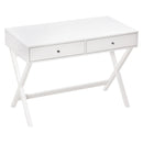 Scrivania con 2 Cassetti 106x55x75 cm in MDF Bianco