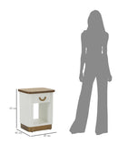 Comodino Tolosa 48x40x62 cm in MDF e Frassino e Ferro      