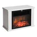 Camino Elettrico da Terra 600-1200W con Effetto Fiamma in Plastica e Vetro Temperato Bianco      
