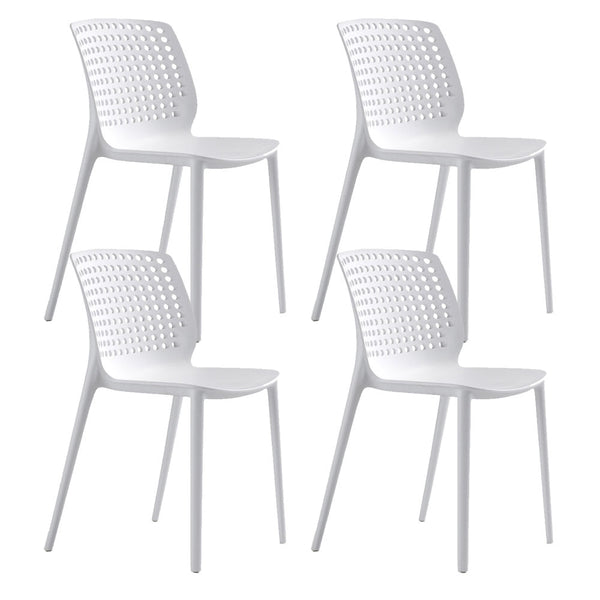 Set 4 Sedie Impilabili 80x45x50 cm in Polipropilene e Fibra di Vetro Wanda Bianco sconto