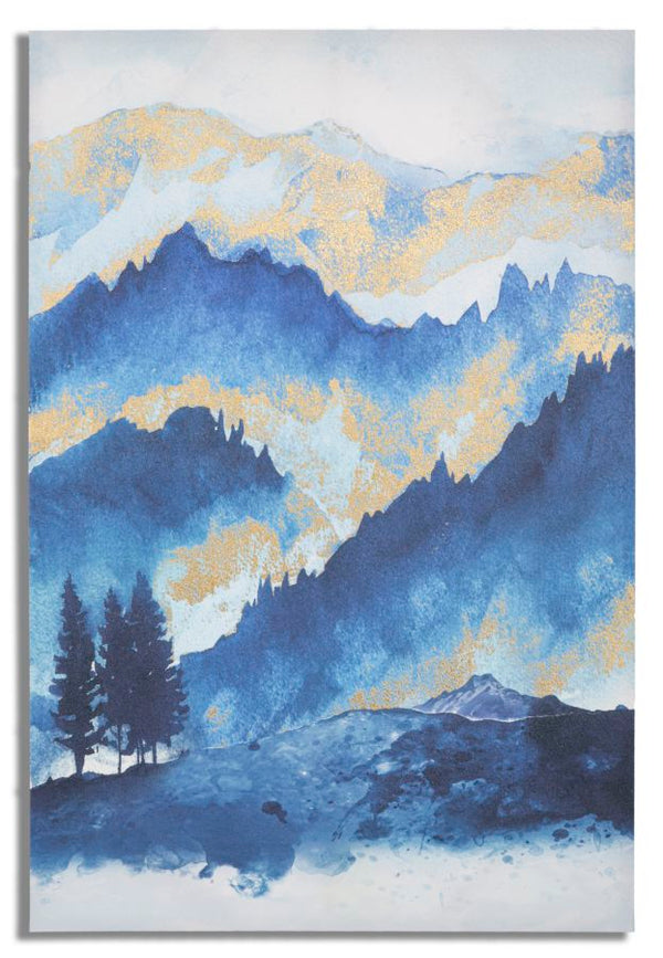 Stampa Dipinta Mountain Tree 80x3x120 cm in Legno e Tessuto sconto