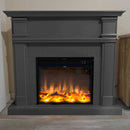 Camino Elettrico da Pavimento 114x102,3x28,2 cm Effetto Fiamma 1500W Sined Caldera Grigio
