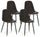 Set 4 Sedie 44x50x85 cm in Similpelle Marrone