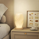 Lampada da Tavolo Ondulata a 3 Tonalità Ø12x20 cm con presa USB in ABS e Caucciù Bianco  