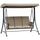 Dondolo 3 Posti da Giardino 196x128x172 cm in Metallo e Textilene Marrone