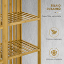 Armadio Aperto 2 Ante Scorrevoli Appendiabiti e Ripiani 145x35x165 cm in Bambù  