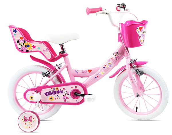 Bicicletta per Bambine 14" Disney Minnie Freni Caliper e Stabilizzatori in Acciaio Hi-Ten Rosa sconto