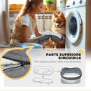 Cuccia Divano per Cani Taglia Media Grande fino 25kg 90x78x25cm Sfoderabile Grigio