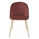Set 4 Sedie Imbottite 49x52x79 cm in Velluto Bronzo e Oro