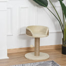 Albero Tiragraffi per Gatti con Lettino 40x40x49 cm Palo in Juta e Pallina Appesa Beige