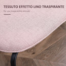 Set 2 Sedie Imbottite 50x56x83 cm in Tessuto e Acciaio Rosa