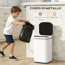 Pattumiera da 13L con Sensore e Spazio per Deodoranti 24x24x41 cm in Acciaio e PP Bianco e Nero      