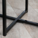 Tavolino da Caffè Rotondo con Base a X 48x48x56,5 cm in MDF e Metallo Bianco