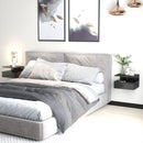 Set 2 Comodini Sospesi con Cassetto e Mensola 35x32x22,5 cm Nero Lucido   