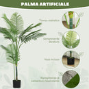 Pianta Artificiale Areca Alta 150 cm per Interni con Vaso in PE Verde  