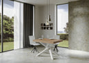 Tavolo Allungabile 130-390x90x77 cm Volantis Premium Quercia Natura Telaio Bianco 