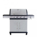 Barbecue a Gas GPL Davis 5 Fuochi + 1 con Fornello Laterale 138x55,5x112 h cm in Acciaio Grigio