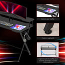 Scrivania da Ufficio Porta PC con Piano Rialzato in MDF 140x60x90 cm  Nero