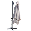 Ombrellone Lampara da Giardino 3x3 m in Alluminio e Poliestere Tortora Struttura Nero Deluxe      