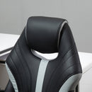 Sedia da Gaming Girevole Reclinabile 63x70x104-112 cm in Similpelle Nero e Grigio