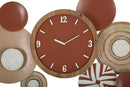 Orologio da Muro Etnic 127,6x7,6x61 cm in Ferro e MDF Multicolor      