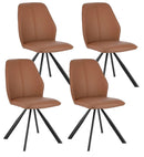 Set 4 Sedie 44x62x88h cm Maxwell Pu Cognac 