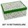Set 10 Scatole cartone foglie verde bianco rettangolare