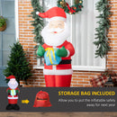 Babbo Natale Gonfiabile 77x68x184 cm con Regalo e 3 Luci LED