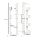 Libreria ad Albero 96x30x150 cm 13 Ripiani Bianco