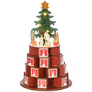 Calendario Avvento di Natale a Cono 22x22x35 cm Con 10 Luci a LED in Compensato