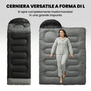 Sacco a Pelo Singolo per Adulti 75x215 cm Leggero e Compatto Temperatura 0-25°C in Poliestere e Cotone Nero      