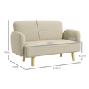 Divano 2 Posti 140x74x79 cm in Effetto Velluto Bianco Crema  