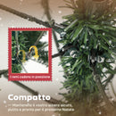 Albero di Natale Innevato 180 cm 910 Rami Effetto Neve con Pigne in Plastica e Metallo Verde  