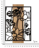 Pannello da Muro Lotus Ferro e Wood 60x2x90 cm in Ferro e MDF Nero e Marrone      