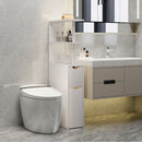 Colonna Bagno Salvaspazio 20x45x115 cm con 2 Cassetti e Ripiani Aperti in Legno Bianco      