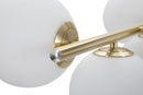 Lampadario Glamy 7 Luci 81x30x74 cm in Ferro e Vetro Oro e Bianco