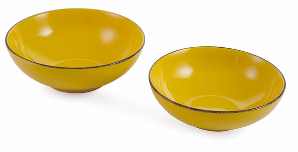 Set 2 Insalatiere in Gres Villa d'Este Home Tivoli Baita Glazed Gialli sconto