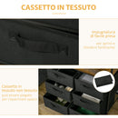 Appendiabiti da Terra con Mobile 6 Cassetti  63,5x40x172,5 cm in Tessuto e Ripiano Aperto Nero e Marrone