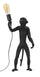 Lampada da Tavolo Monkey Nero 26x34x55 cm in Resina Nero
