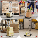 Carrello Portapacchi Pieghevole 40kg Maniglia Telescopica in Alluminio e Plastica Nero      