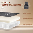 Poltrona Massaggiante  66x91x108 cm Reclinabile a 160° con Poggiapiedi e Telecomando in Ciniglia Grigio Scuro      