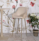 Sgabello Bar Alaska A Crema Set 2 Pz 52x46x111 cm in Compensato e Spugna e Ferro e Poliestere Crema      