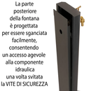 Fontana da Giardino Design a Colonna Ovale Rubinetto in Ottone con Base in Cemento Verde
