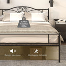 Struttura Letto Una Piazza e Mezzo 140x200 cm in Acciaio con Doghe Integrate Nero