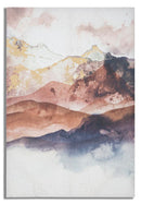 Stampa Dipinta Brown Mountain 80x3x120 cm in Legno e Tessuto