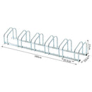 Rastrelliera Portabici 6 Posti in Acciaio 160x33x27 cm Argento 