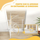 Cancello per Cani e Gatti Estensibile 75-85x2x76 cm con Gattaiola Integrata in Acciaio e ABS Bianco      