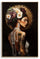 Stampa Dipinta su Tela Laccata Persian con Cornice 62x3,5x92 cm in Abete e Tela e Plastica