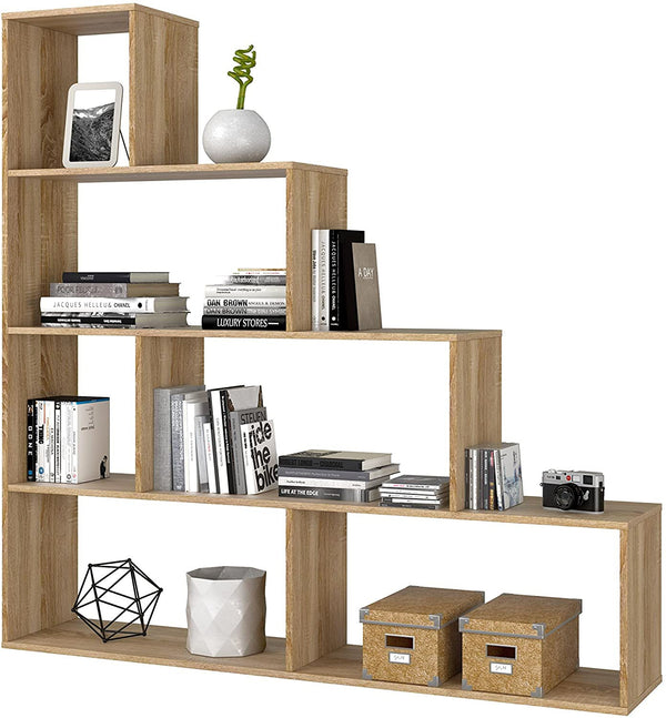 Libreria di Design 145x29x145 cm Scaffale in Legno Rovere sconto